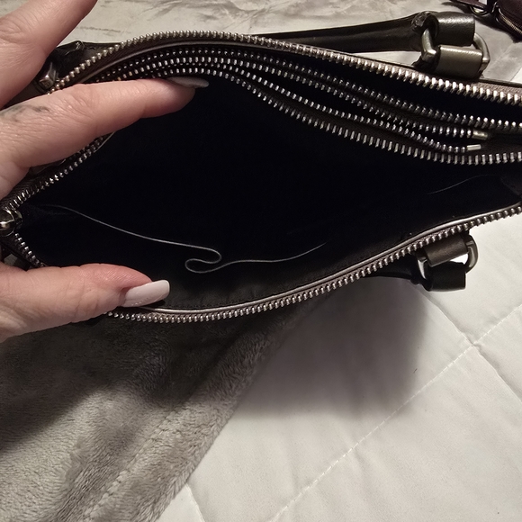 Coach Two-Tone Leather Tote Bag - Black and Brown - Picture 4 of 5